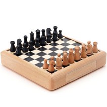A&A 27.9cm(11인치) 너도밤나무 체스 세트 보관 서랍 포함/디럭스 모던 피규어 장식용 너도밤나무 상자 나무 체스 피스 포함/보드 게임을 위한 선물 아이디어