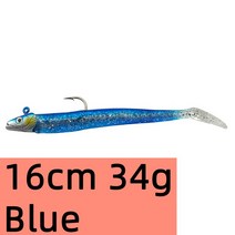 10g 19g 34g 글로우 장어 소프트 루어 Wobbler 인공 미끼 실리콘 농어 파이크 Rockfish Grouper 잉어 낚시 싱크 지그 헤드 휘광 흔들기 북어 능성어 못 갈, 14 16cm 34g Blue, [14] 16cm 34g Blue