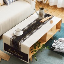 명품 식탁보 모던 미니멀 테이블보 코튼 린넨 Yinshang, 【보통면과 린넨】 50 * 160cm, 화이트 커피 테이블 천