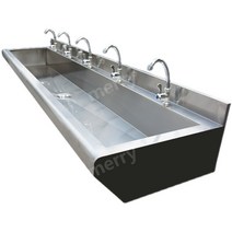 야외 대형 싱크대 벽걸이 개수대 주방 세척대 병원, 03.200x40x수도꼭지5개20cm