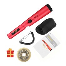 휴대용 금속 탐지기 360 포지셔닝 로드 IP68 방수 핀포인트 사운드 진동 알람 무료 선물 포함 TC-110, 03 red