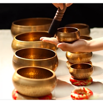 카밍 싱잉볼 풀세트 (볼+스틱+매트) 테라피 벨 티벳 힐링 종 기도 명상 용품 2size, 8cm