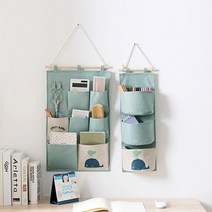 퍼니싱굿즈 패브릭 벽걸이포켓 소품수납함, 화이트, 1개