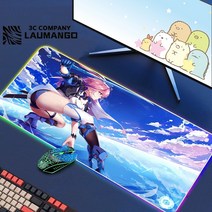 에픽 세븐 데스크 Rgb 마우스 패드 게임 빅 Xx 게이머 애니메이션 확장 카펫 매트 Pc 키보드 Mause Mats Mi, 06 GG001208_02 RGB300x600x3mm