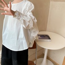 여아 노카라 블라우스 (90cm-150cm) 유아복 아동복 주니어복 초등남방 티셔츠
