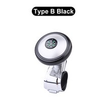 자동차 스티어링 휠 스피너 노브 나침반 포함 360 도 파워 핸들 볼 부스터, Black B, Black B
