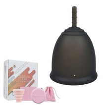 월경컵 생리컵 생리용품 월경컵 세척 출입하기 쉬운 누출 없는 부드러운 세척 소독 (표준 타입 L(세트) 블랙) 月経カップ 生理カップ 生理用品 月経カップ洗浄 出し入れやすい 漏れな