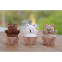만세하는 머핀곰돌이 석고방향제, 브라운, 프리지아