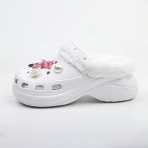 슈벅 겨울 털 키높이 슬리퍼 샌들 방한 퍼 슬리퍼 사무실 실내 6cm