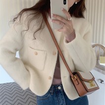 [레티고] 베이직 심플 트위드 하프 자켓