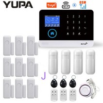 자전거 오토바이 도난방지 경보기 전동 원격 와이파이 GSM 홈 보안 경보 시스템 무선 키보드 및 모션 센서 도난 방지 TUYA 앱 제어 스마트 키트, 38.J - 미국 플러그