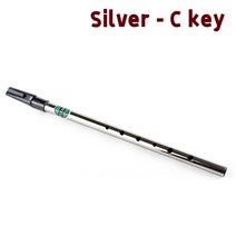 아이리시 휘슬로 전문 아일랜드 휘슬 플루트 C D 키 주석 페니 휘슬 황동 도금 목관 악기, 2.Silver C Key
