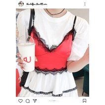 패션 크롭 REP 레이스 뷔스티에