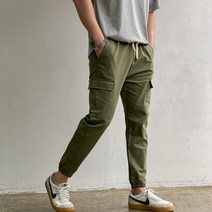 미꼬장 조커팬츠 테이퍼드핏 스판 카고 조거밴딩바지