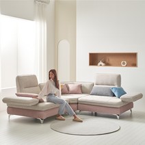 서광퍼니처 바이미 조야 아쿠아텍스 패브릭 3인 3.5인 4인 5인 코너형 스윙 소파 쇼파 sk, 5인소파_연그레이_핑크, 연그레이+핑크