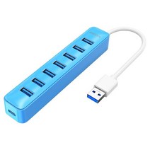 IDsonix-USB 허브 3.0 7 포트 전원 USB 멀티 분배기 고속 노트북 아이맥 서피스 프로용 어댑터 사용, [03] 파란