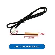 온도센서 40cm 에어컨 온도 센서 5K 10K 15K 20K 50K 100K 튜브 고무 헤드 구리 1 개입, [03] 15K copper head