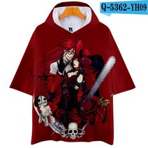 3D프린트 Anime Black Butler 쿠로시 츠지 Oversized T Shirt 여성 남성 4939819275, XS, 005