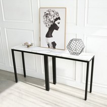 소담갤러리 900 콘솔 테이블 화장대, 색상:마블-화이트프레임