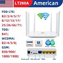 유심라우터 국내포켓와이파이 lt260a 1200mbps 2.4gamp 5.8ghz 듀얼 밴드 고속 cat6 vpn 무선 3g 모뎀 4g wifi 라우터(sim 카드 슬롯 포함), 미국 버전, 우리 플러그