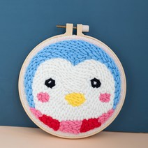 DIY 방콕 취미 펀치니들 자수 세트, 펭귄
