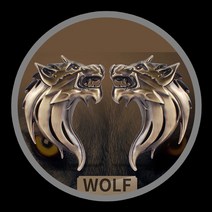 자동차 디자인 WOLF 늑대 엠블럼(좌우2개1세트), 실버