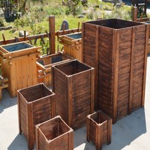 빈티지 대형화분 받침대 탄화목 꽃상자 부식방지 원목화분 나무 베란다 야외 특대형 조립식, 1.5cm