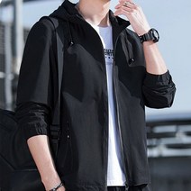 제이미앤유 남성 후드 바람막이 베이지
