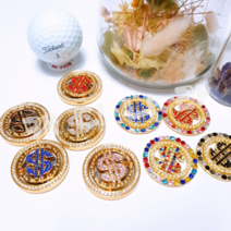 큐빅 달러 골프 볼마커-버디나비 골프악세사리 캐디용품 회전볼마크 햇클립 철판형 자석형, 일반형 A4.블랙