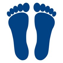 오피스왕국 발자국 발바닥 바닥 foot7 그래픽 스티커, 오션블루