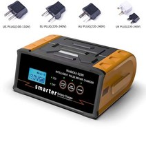 오토바이배터리 자동차 충전 자동복원기 12V24V 배터리 충전기 300W 25A 리드 산 성 건조 물에 대 한 스마트 자동 AGM 펄스 복구 오토바이, US Plug+프랑스