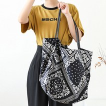 장바9니 빅사이즈 페이즐리에코백 연예인 쇼퍼백 여성숄더가방