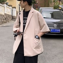 남성 블레이저 오버핏 반팔 자켓