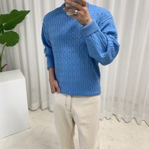남자 엔엘 잔꽈배기 케이블 소프트 니트 (5컬러)