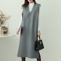 시크루즈 큐렐 V넥 울 조끼 원피스 BDOE650