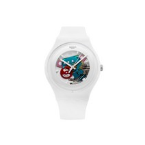 SWATCH 스와치 SUOW100 White Lacquered Skeleton 남성 젤리시계