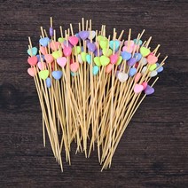 일회용 100Pcs 12cm 칵테일 크리 에이 티브 수제 하트 모양 구슬 전채, 단일옵션