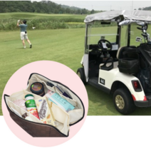 1+1 해외여행 골프 라운딩 간식 메이크업 대용량 180도 지퍼 화장품파우치, 브라운2