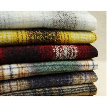 울 두꺼운 체크 6종 (1111-21) 부드럽고 따뜻한 선염 원단, 옐로우, 1개