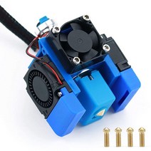Haldis 3D 프린터 Bowden 압출기 핫엔드 키트 업그레이드된 12V 볼케이노 올 메탈 V6 J-헤드 압출 핫 엔드 부품 5피스 황동 노즐 + 3개의 냉각 팬(3010), 12V V6