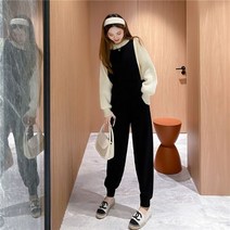 여성 코듀로이 점프수트 니트 오버롤 허리스트링 원피스 슈트