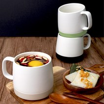 모던디자인 홈카페 무광 도자기 투톤머그컵 컵받침, 베이지 색상