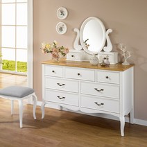 [유캐슬] 라비앙 엔틱 콘솔화장대 (원형거울 포함) / 스툴별도, 상세 설명 참조