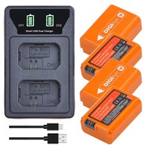 소니배터리 np-fw50 npfw50 배터리 + led 듀얼 충전기 유형 c 소니 a6000 a6400 a6500 a6300 a7 a7ii a7rii a7sii a7s 호환, 4 배터리 세트
