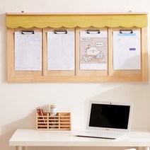 원목 지붕형 아크릴 가로4칸 게시판 알림판 환경판, 그린