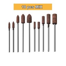 초크그라인더날 초크그라인더 기타 공구기계부속품 10 조각 길어진 샤프트 장착 고무 연마 헤드 포인트 금형 로타리 전동 공구, [01] MIX