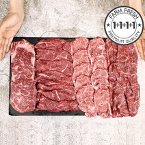 1++ 투뿔 한우 구이 배부른 마블링 모둠 한판 4종 800g, 1개