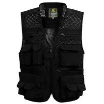 바이스타 수납 포켓 낚시 베스트, 검정, 2XL