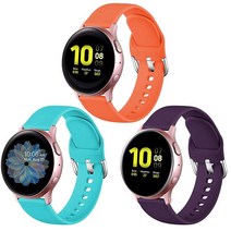 Lerobo 삼성 갤럭시 액티브 2 워치 밴드/갤럭시 워치 3 41mm 밴드/갤럭시 워치 42mm 밴드 기즈모 워치용 퀵 릴리즈 핀이 있는 20mm 실리콘 워치 밴드 갤럭시 워, Coralred/Purple/Teal_Large