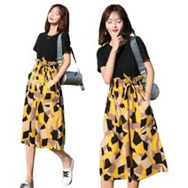 PIka여름신상 여성 여름원피스 반팔 롱원피스 빅사이즈